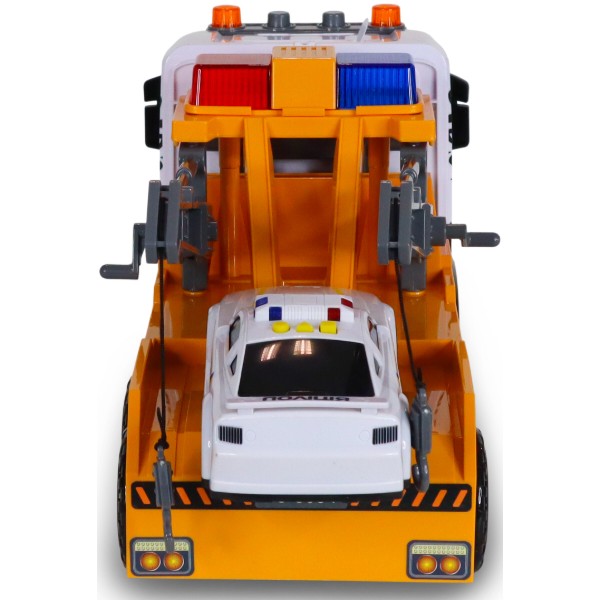 Фото - Наземная спецтехника TechnoDrive Mid Truck – ЭВАКУАТОР SCANIA С МАШИНОЙ ПОЛИЦИИ (свет, звук) (3004KS)